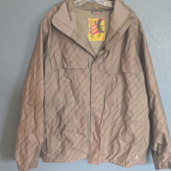 Y2K Burton Tan Military Green Snowboard Jacket - Picture 1 of 10